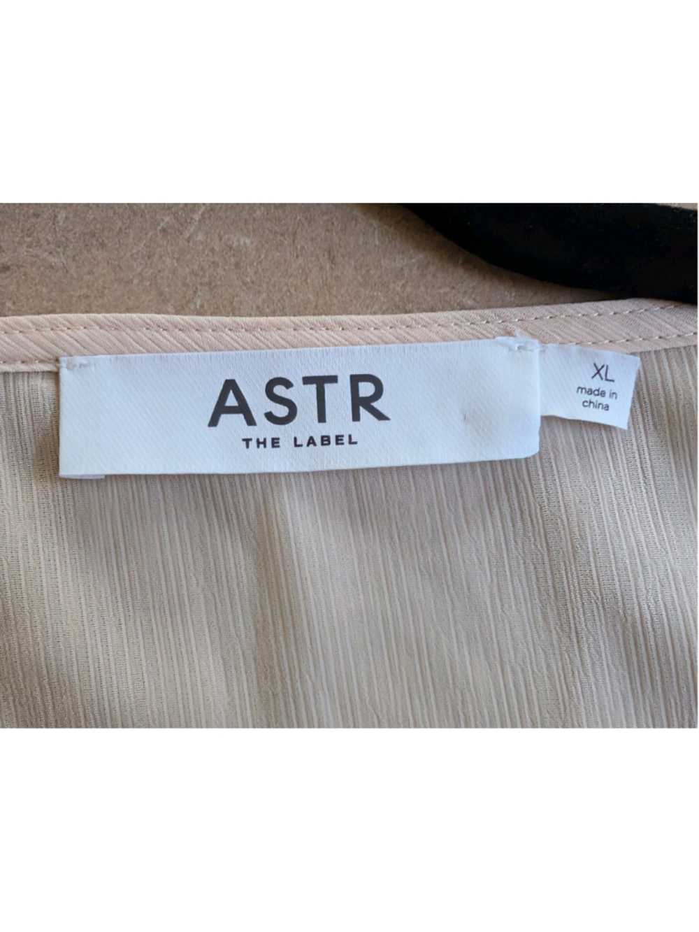 ASTR The Label Cream Boho Lace Trim Blouse Sheer Balloon Sleeve Peplum Top... - Picture 4 of 7